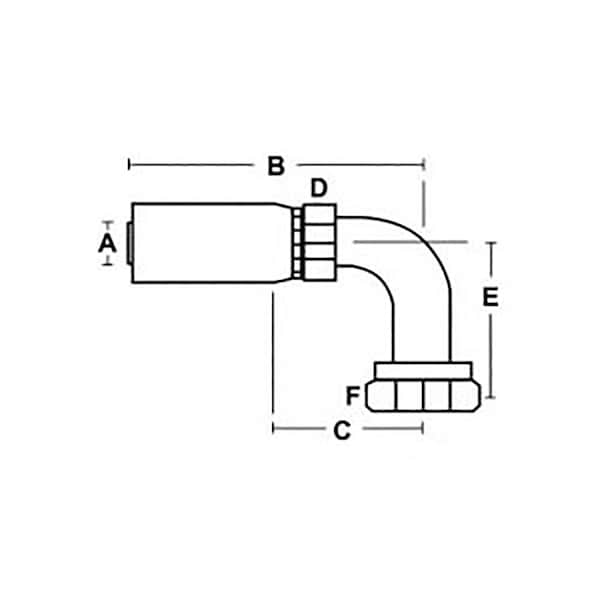 Female Jic 37Deg Swivel 90Deg Elbow Crimp Fitting